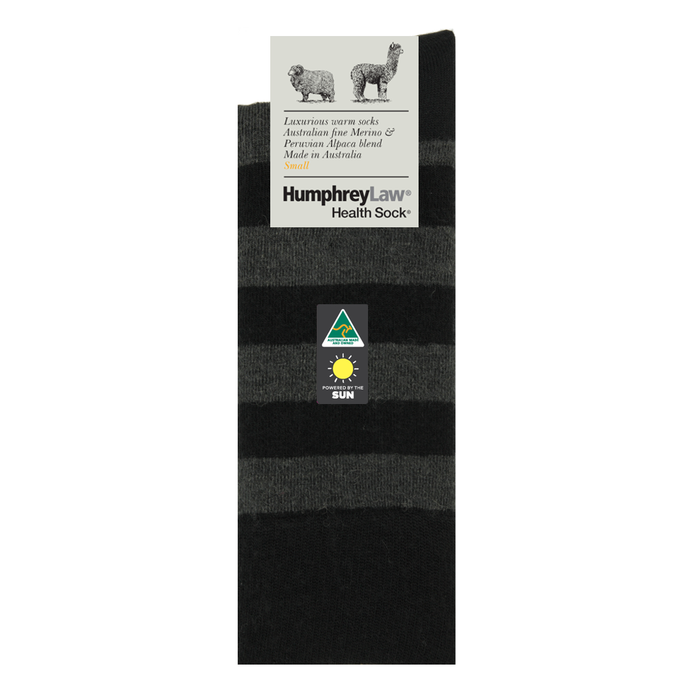 Striped Fine Merino / Baby Alpaca Blend Health Sock