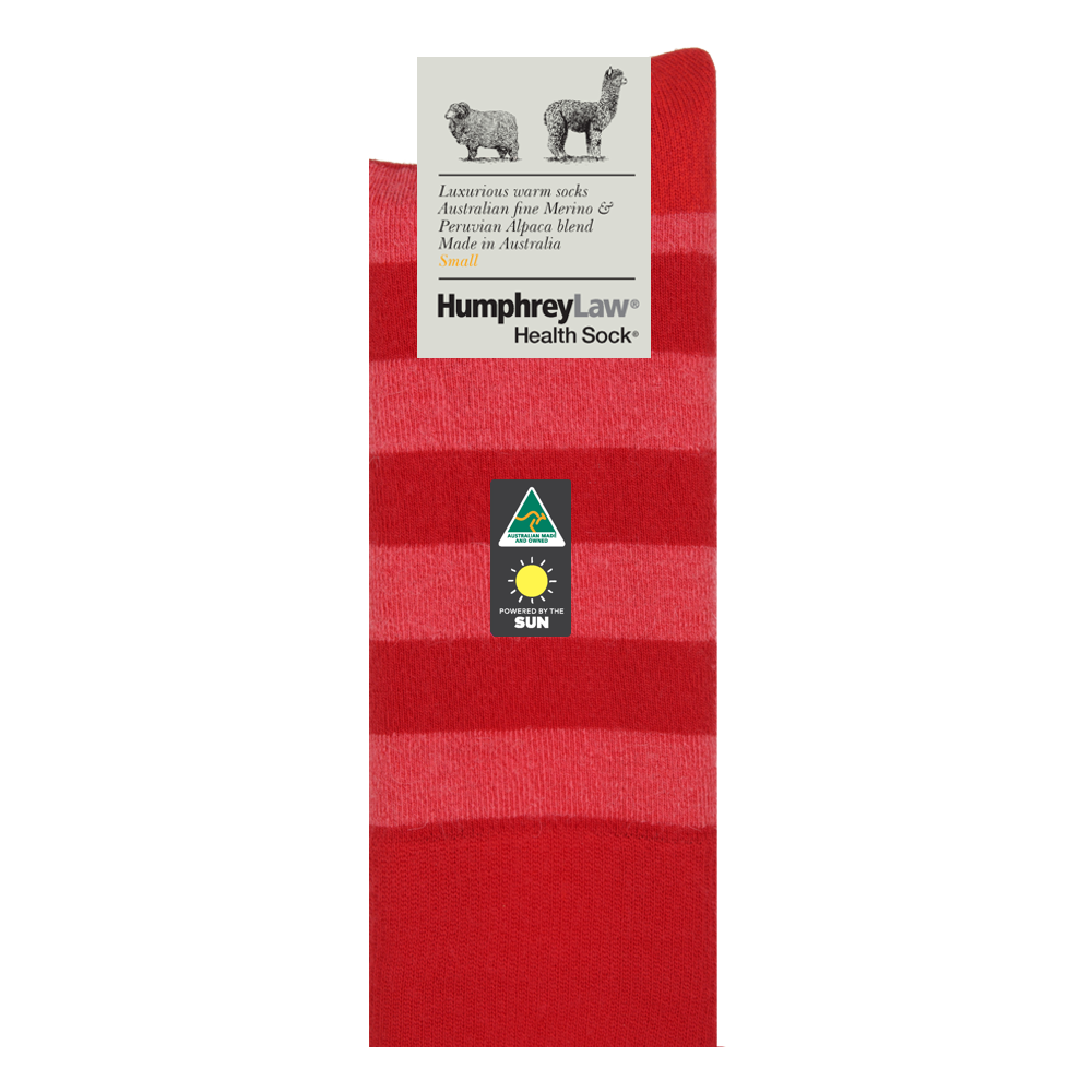 Striped Fine Merino / Baby Alpaca Blend Health Sock