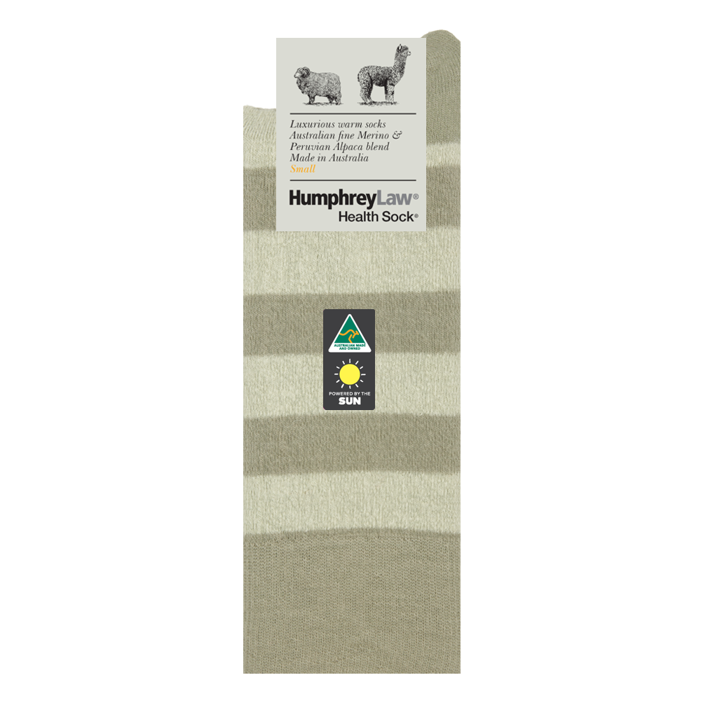 Striped Fine Merino / Baby Alpaca Blend Health Sock