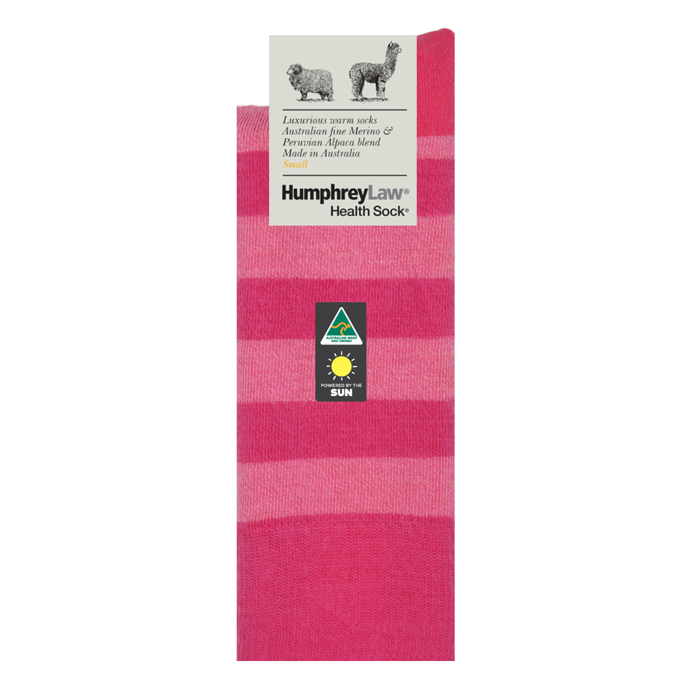 Striped Fine Merino / Baby Alpaca Blend Health Sock