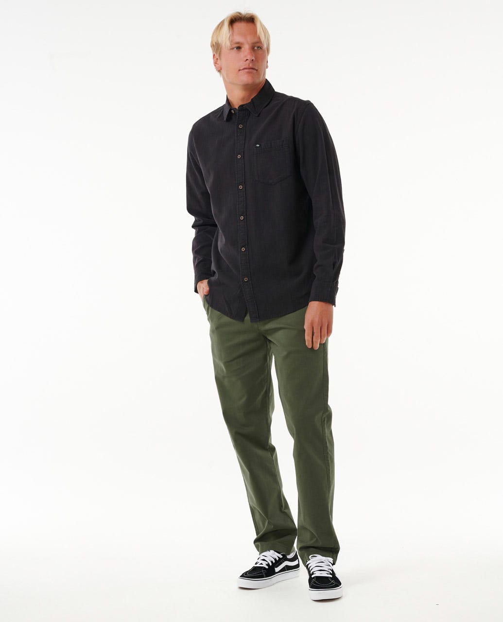 Rip Curl Classic Surf LS Washed Shirt - Black (view 4)