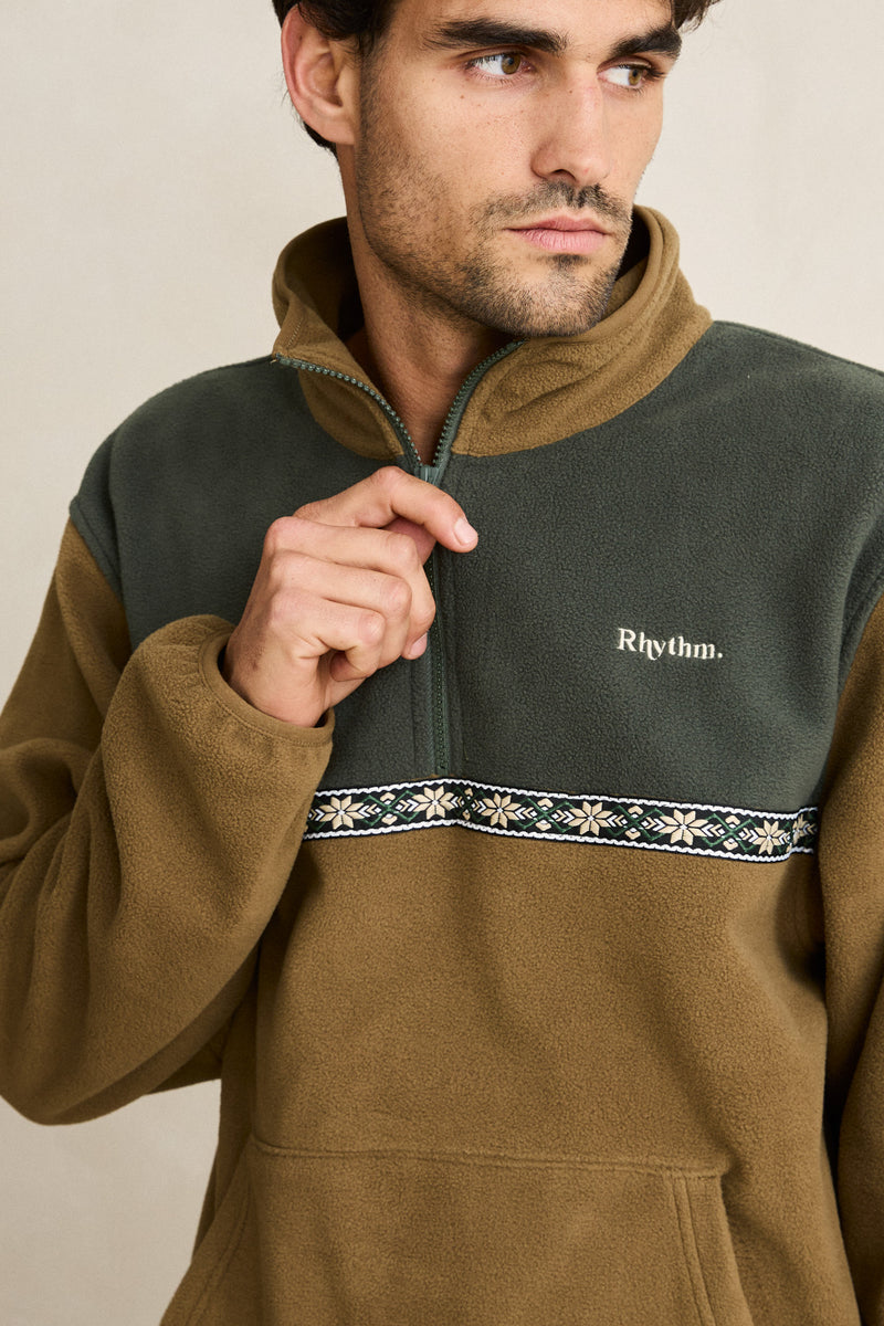 Rhythm Alder Half Zip Pullover - Forest (view 3)