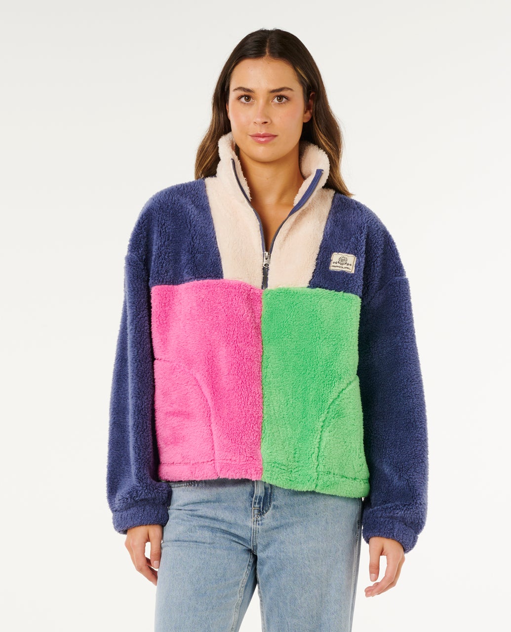 Block Party Polar Fleece - Navy - Catani Clothing
