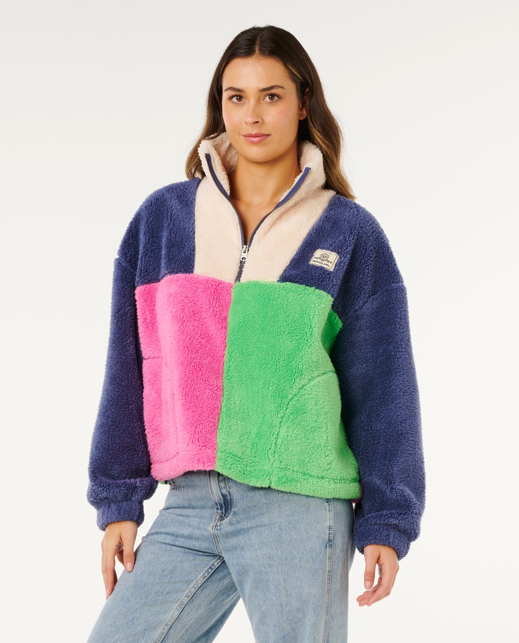 Block Party Polar Fleece - Navy - Catani Clothing