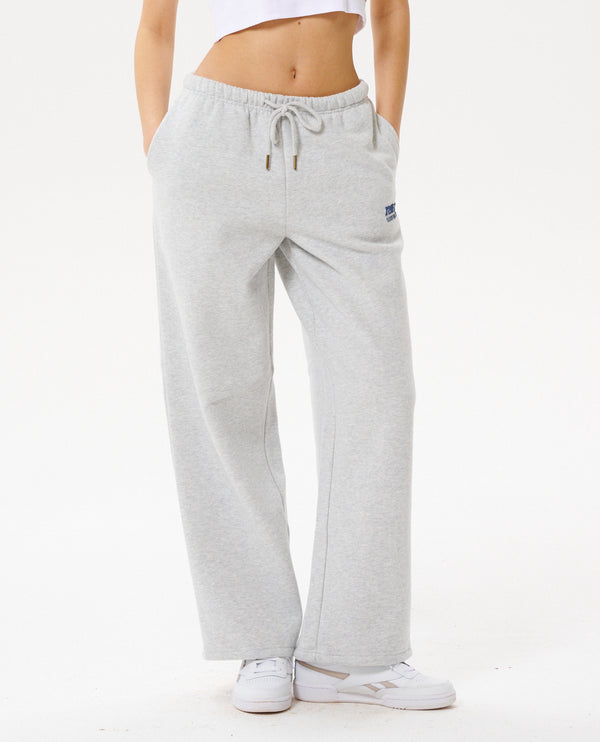 Rip Curl Surf Puff Wide Leg Trackpant - Grey Marle / Navy (view 4)