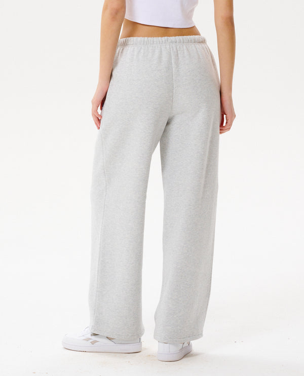 Rip Curl Surf Puff Wide Leg Trackpant - Grey Marle / Navy (view 3)