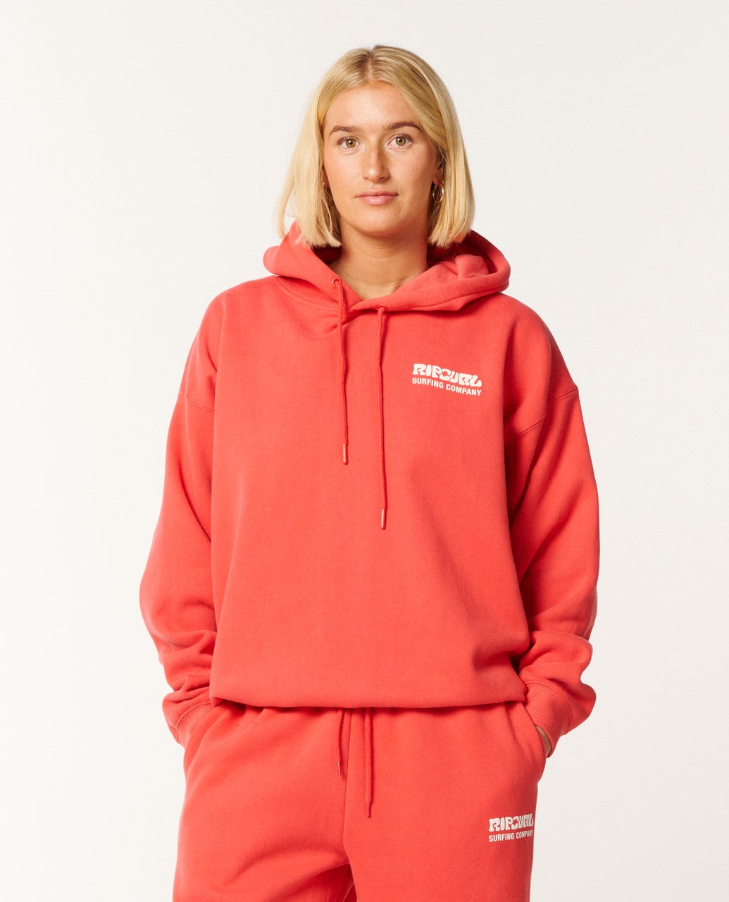 Rip Curl Surf puff Heritage Hood - Deep Red (view 5)