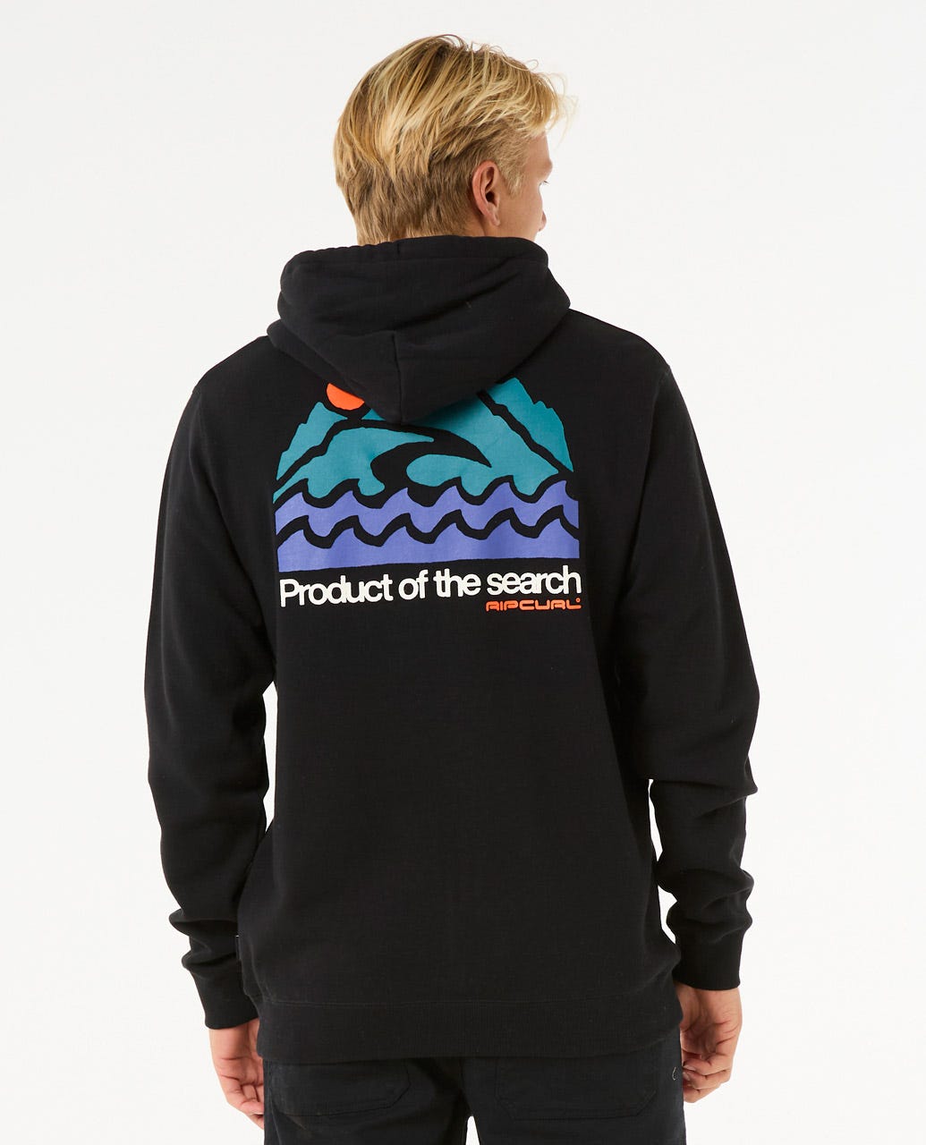 Rip Curl Search Zip Thru Hood - Black (view 3)