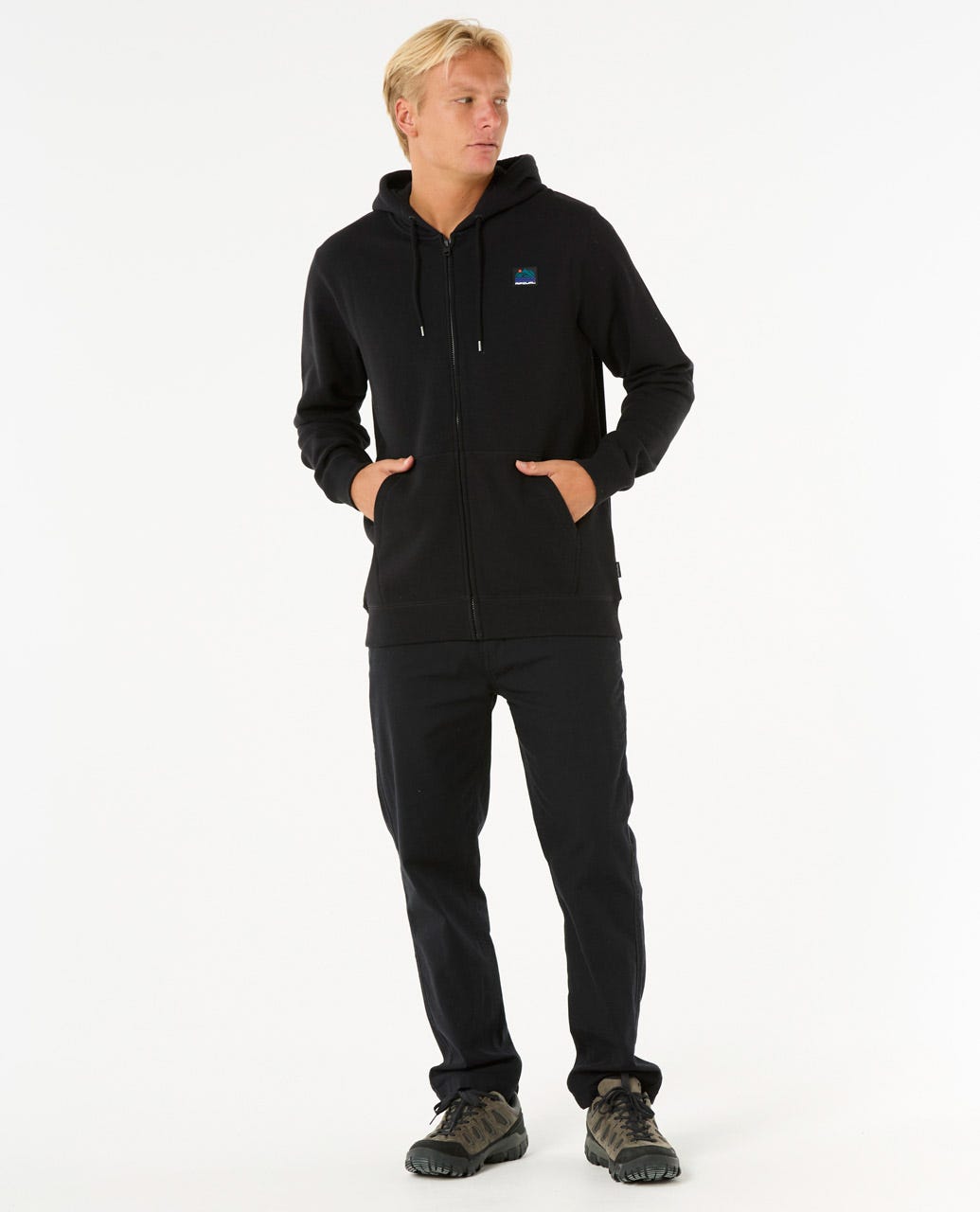 Rip Curl Search Zip Thru Hood - Black (view 4)