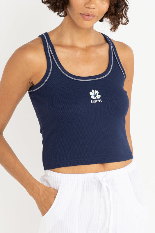 Rhythm Flower Tank - Ink