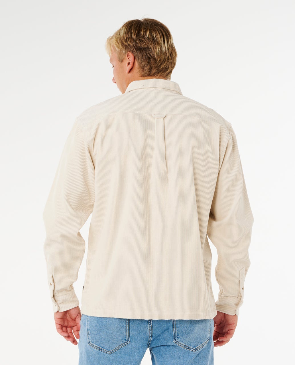 Rip Curl Premium Surf Cord Long Sleeve Shirt in sand dune - detail