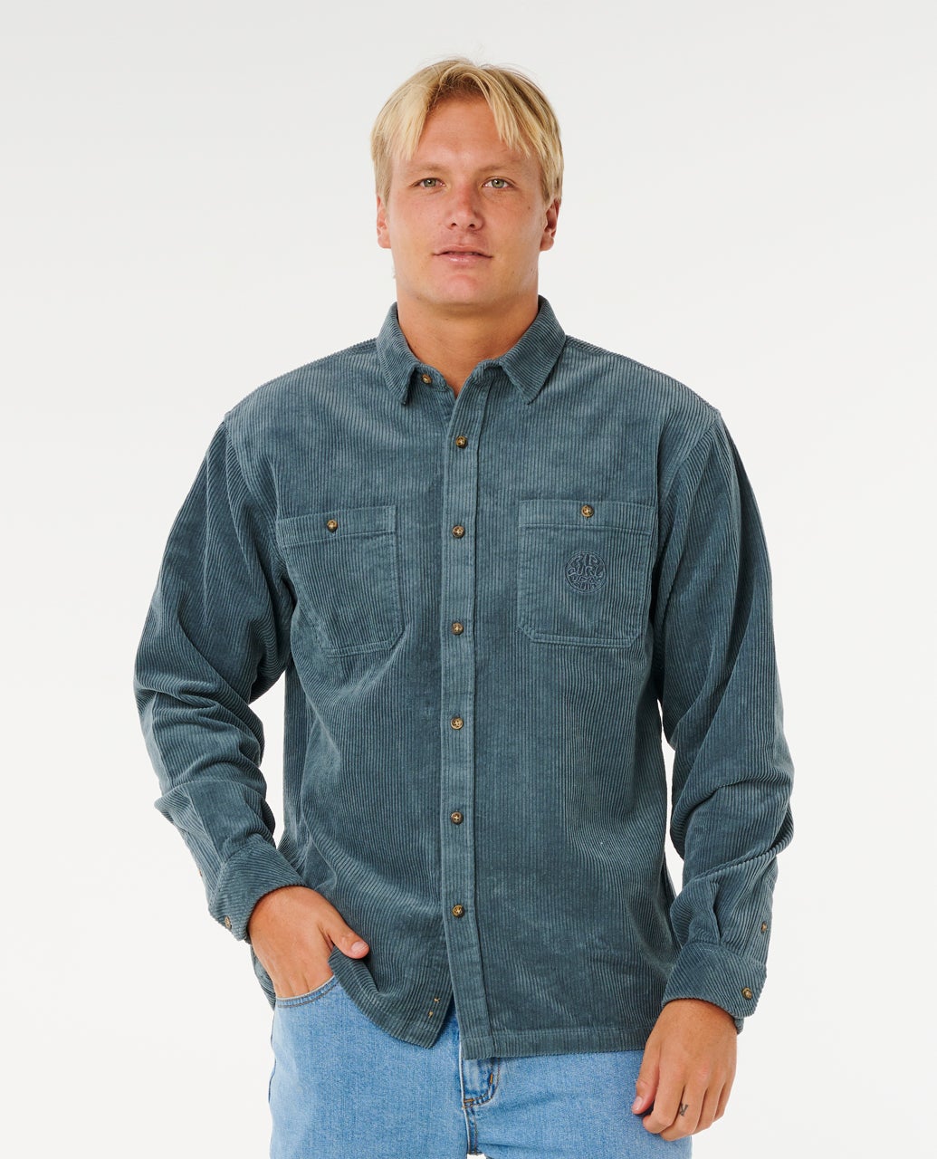 Premium Surf Cord Long Sleeve Shirt - Pine Night - Catani Clothing