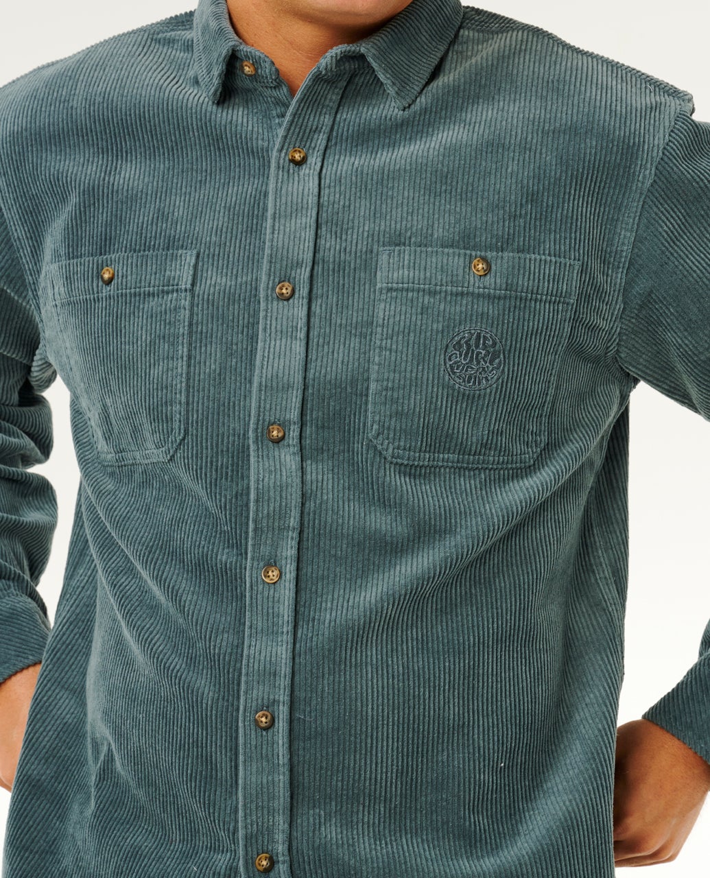 Premium Surf Cord Long Sleeve Shirt - Pine Night - Catani Clothing