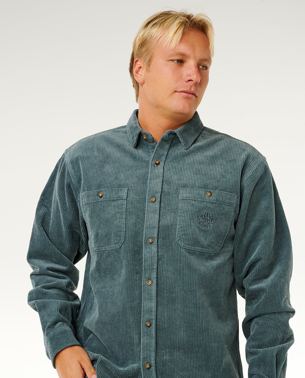 Premium Surf Cord Long Sleeve Shirt - Pine Night - Catani Clothing