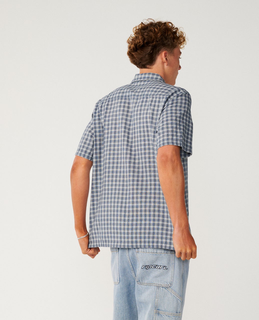 Classic Surf Check S/S Shirt - Light Navy