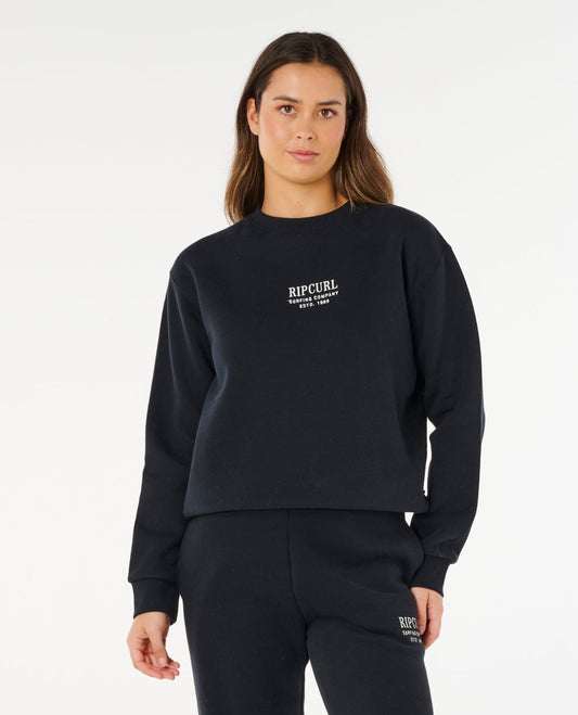 Surf Staple Relaxed Crew - Black