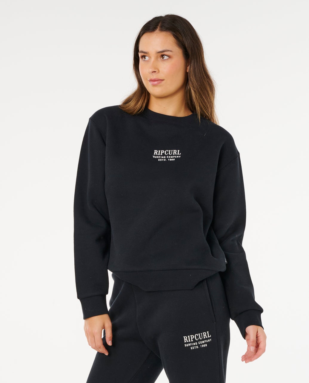 Rip Curl Surf Staple Relaxed Crew - Black (view 6)