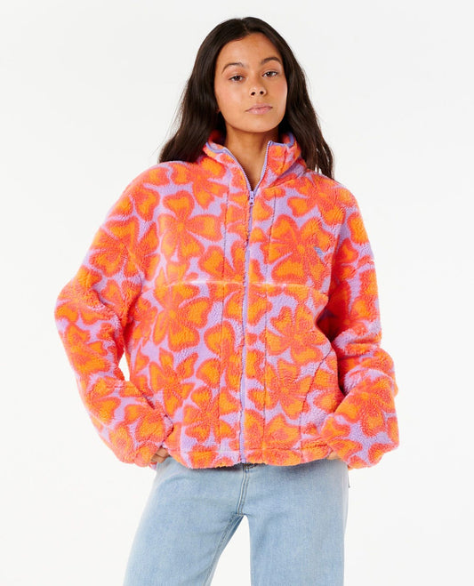 Neon Isles Zip Through Polar Fleece - Purple