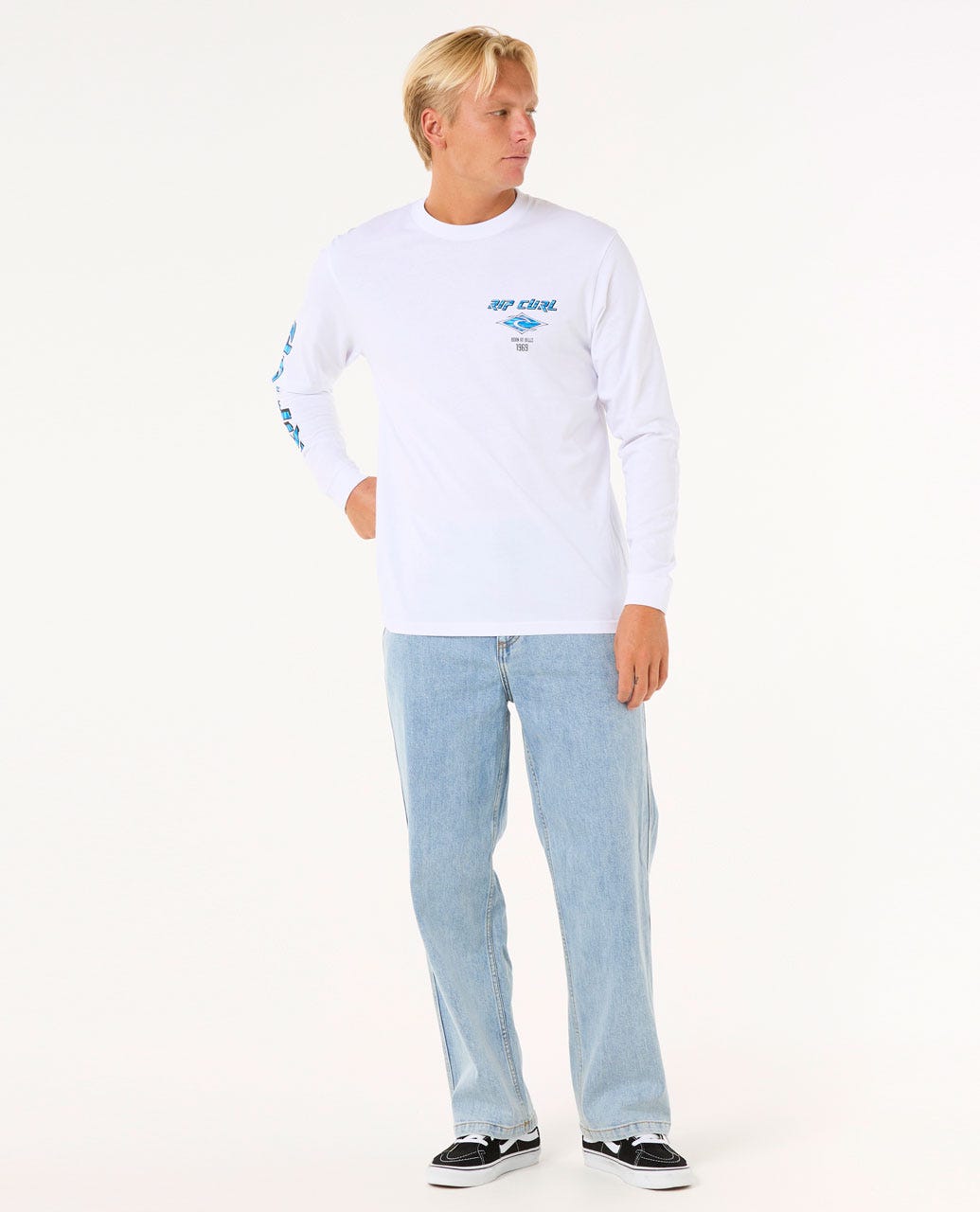Rip Curl Fade Out Icon LS Tee - White (view 4)