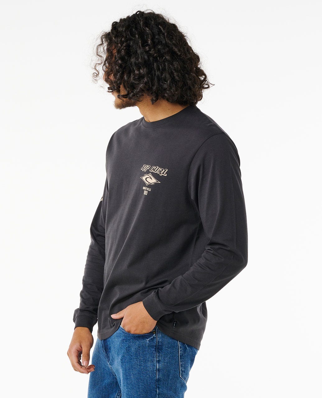 Fade Out Icon LS Tee - Black / Sand