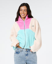 Block Party Ii Zip Through Polar Fleece - Bone - Catani Clothing