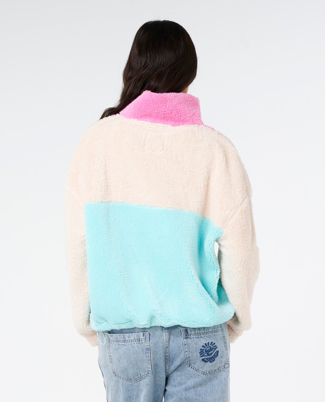 Rip Curl Block Party Ii Zip Through Polar Fleece - Bone (view 3)