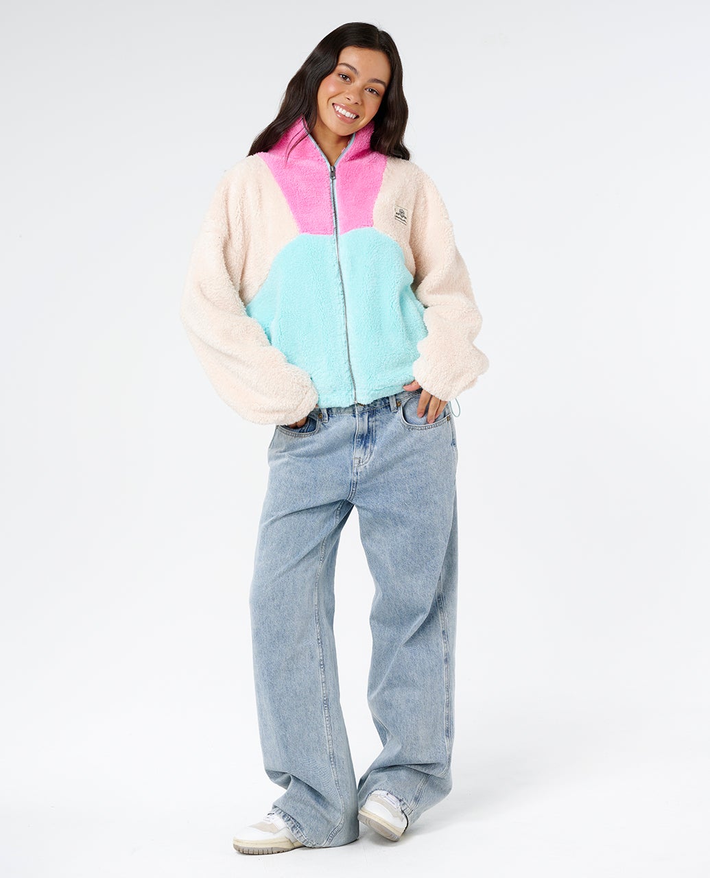 Rip Curl Block Party Ii Zip Through Polar Fleece - Bone (view 4)