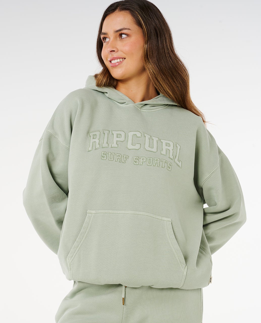 Rip Curl Varsity Sports Oversized Hood - Aqua Gray (view 3)