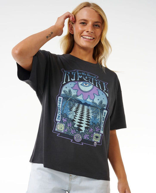 Slow Down Heritage Tee - Washed Black