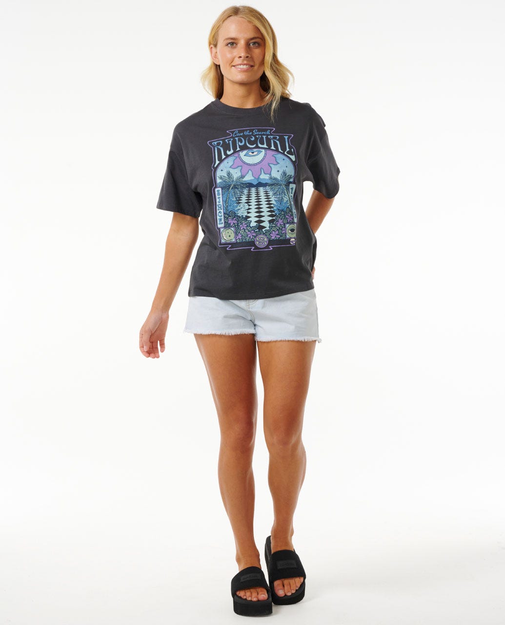 Slow Down Heritage Tee - Washed Black