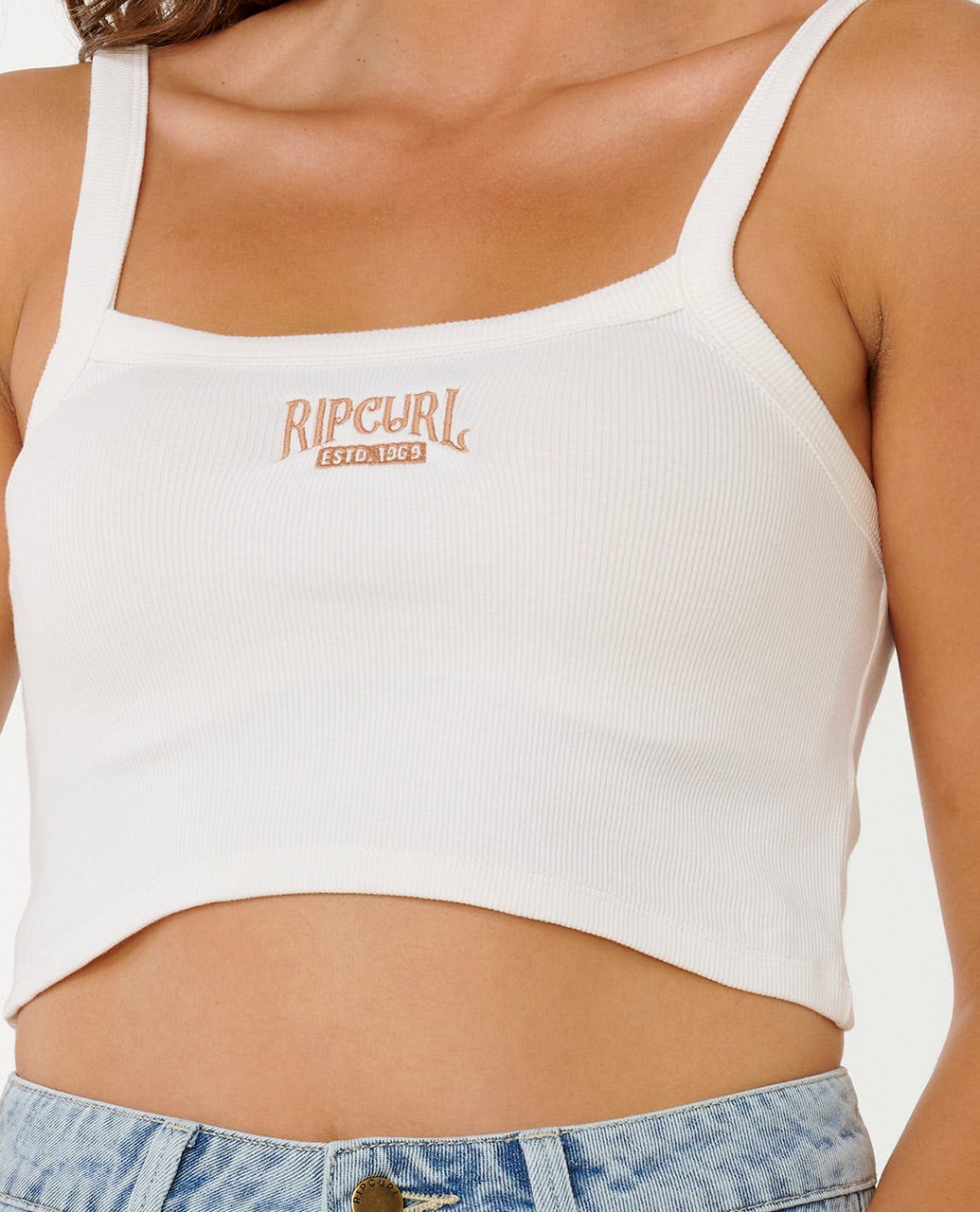 Dreamers Ribbed Tank - Bone