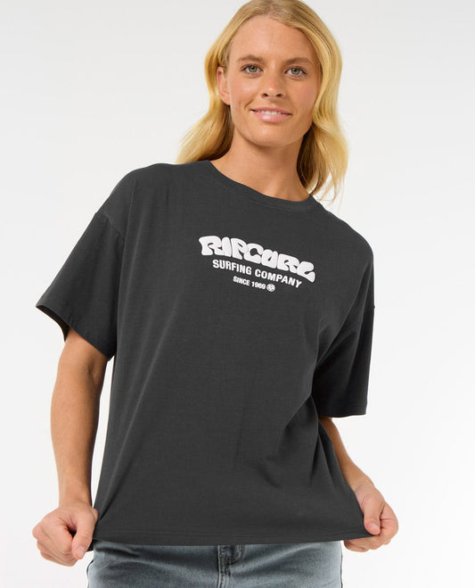 Surf Puff Relaxed Tee - Washed Black