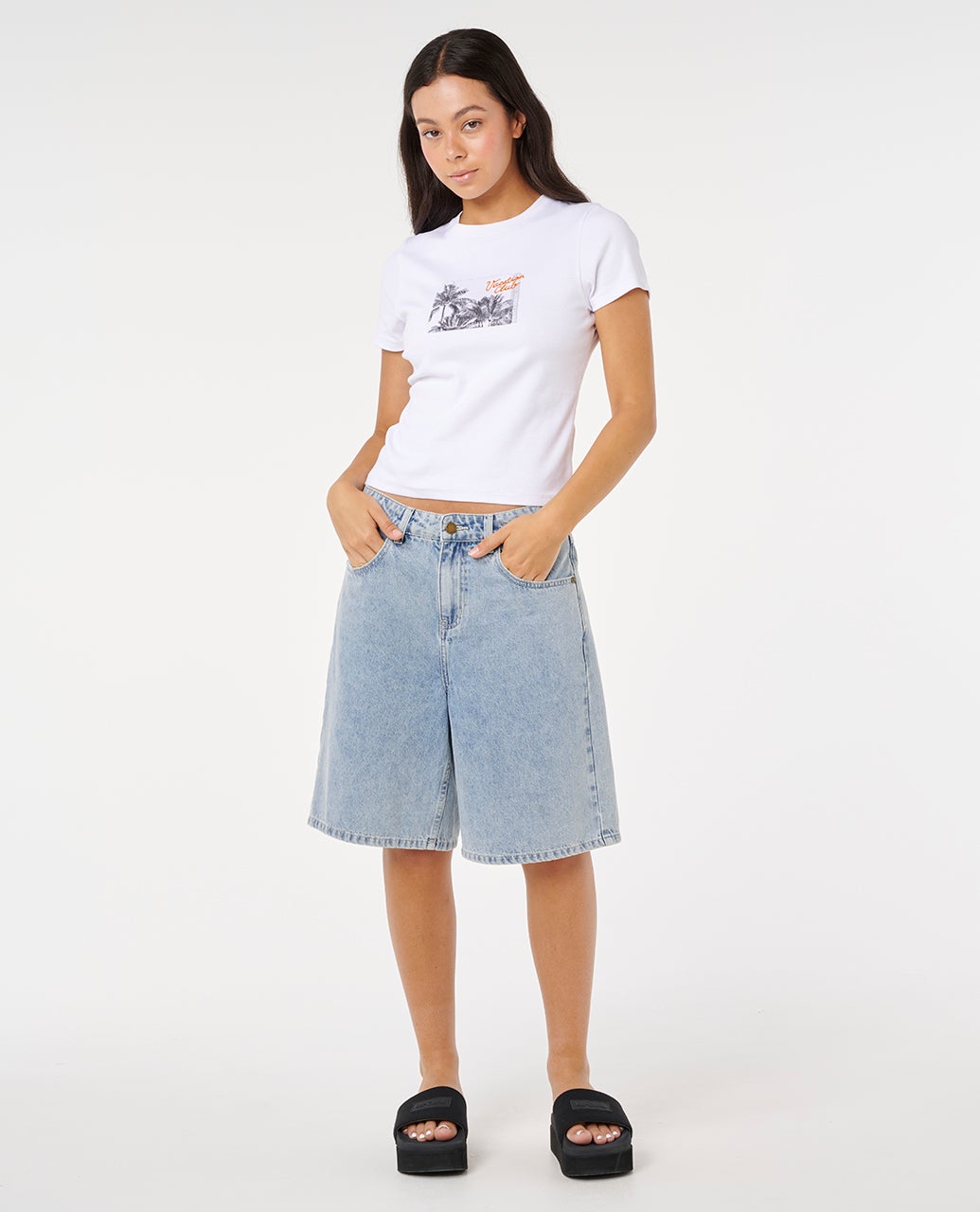 Rip Curl Vacation Fitted Tee - Optical White (view 4)