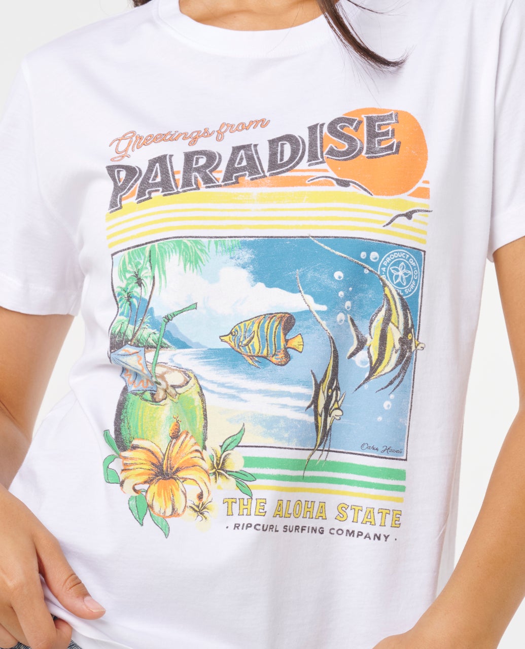 Rip Curl Paradise Standard Tee - Optical White (view 4)