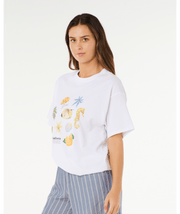Rip Curl Poolside Heritage Tee Optical White - front view