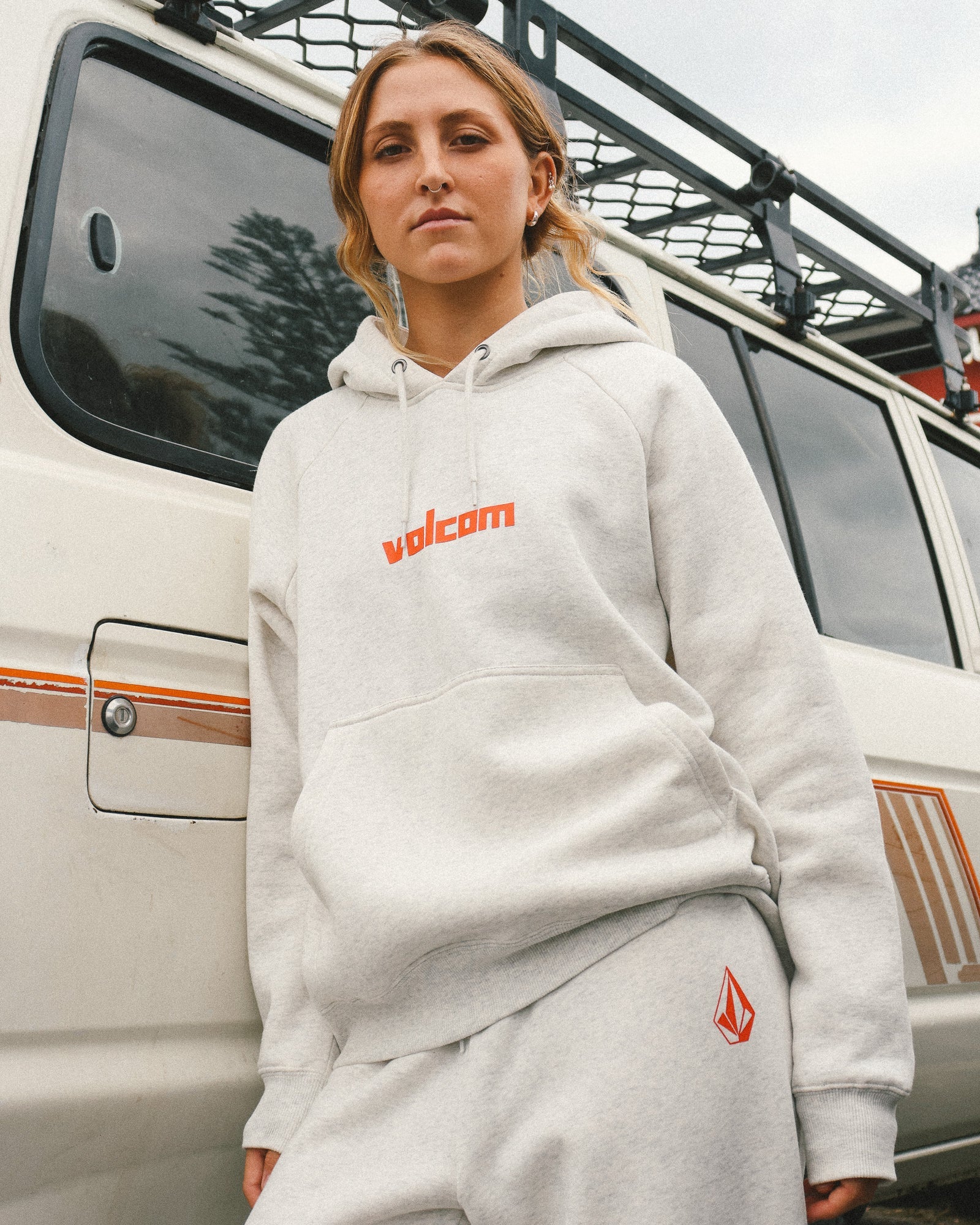 Volcom Get More Pullover Hoodie - Light Heather Grey (view 6)