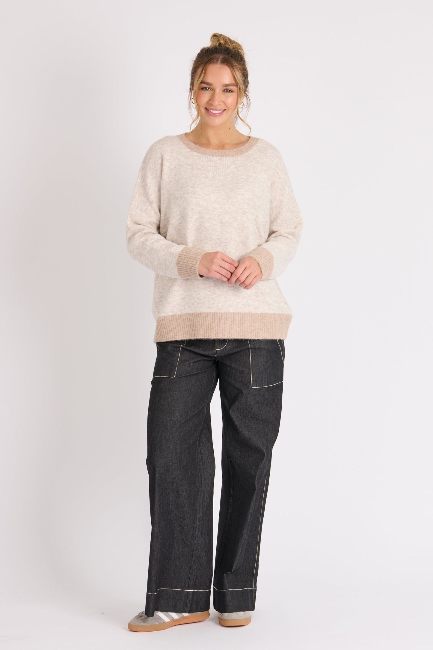 Drop Shoulder Jumper - Beige