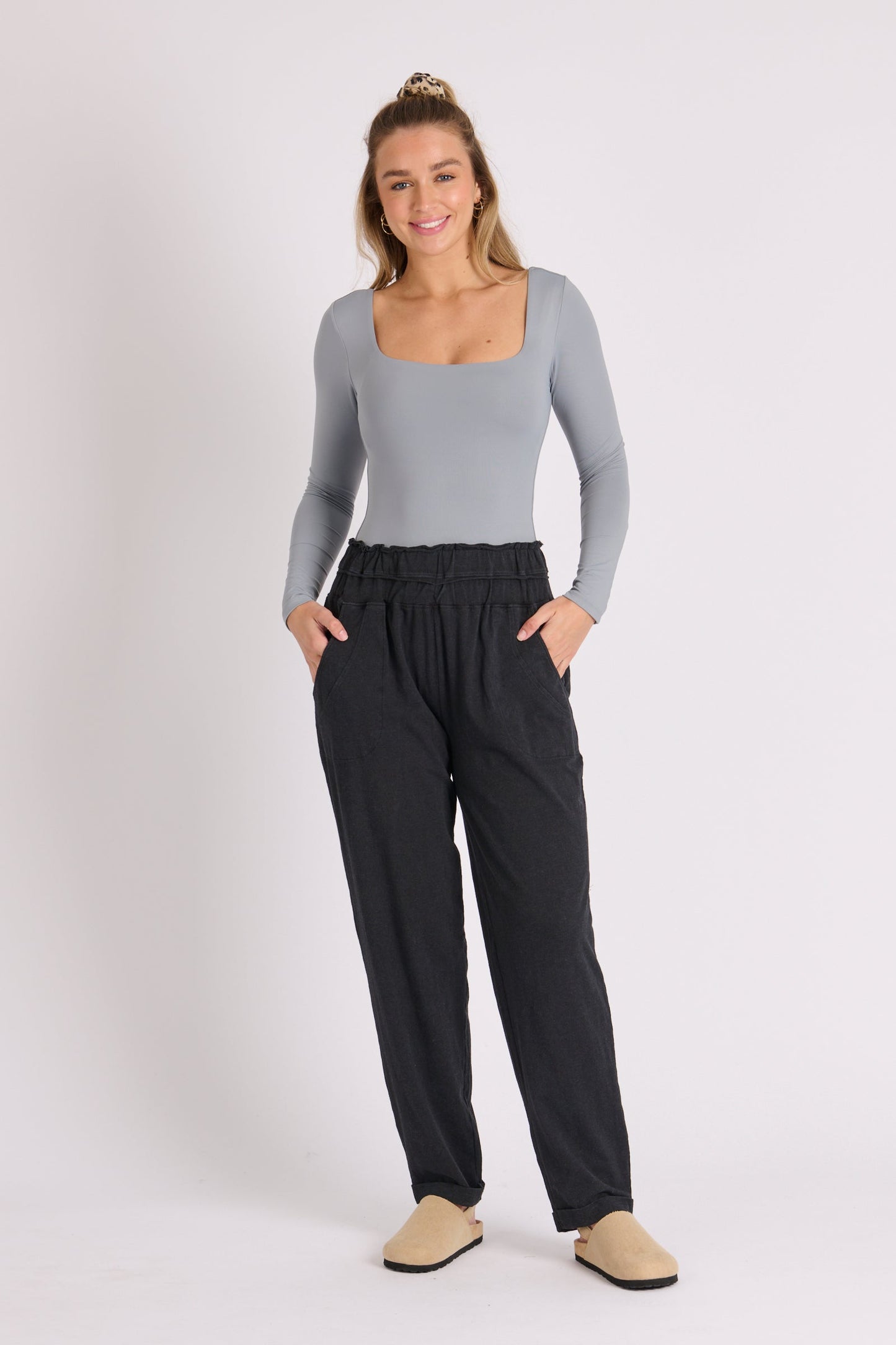 Waist Detail Pant - Black
