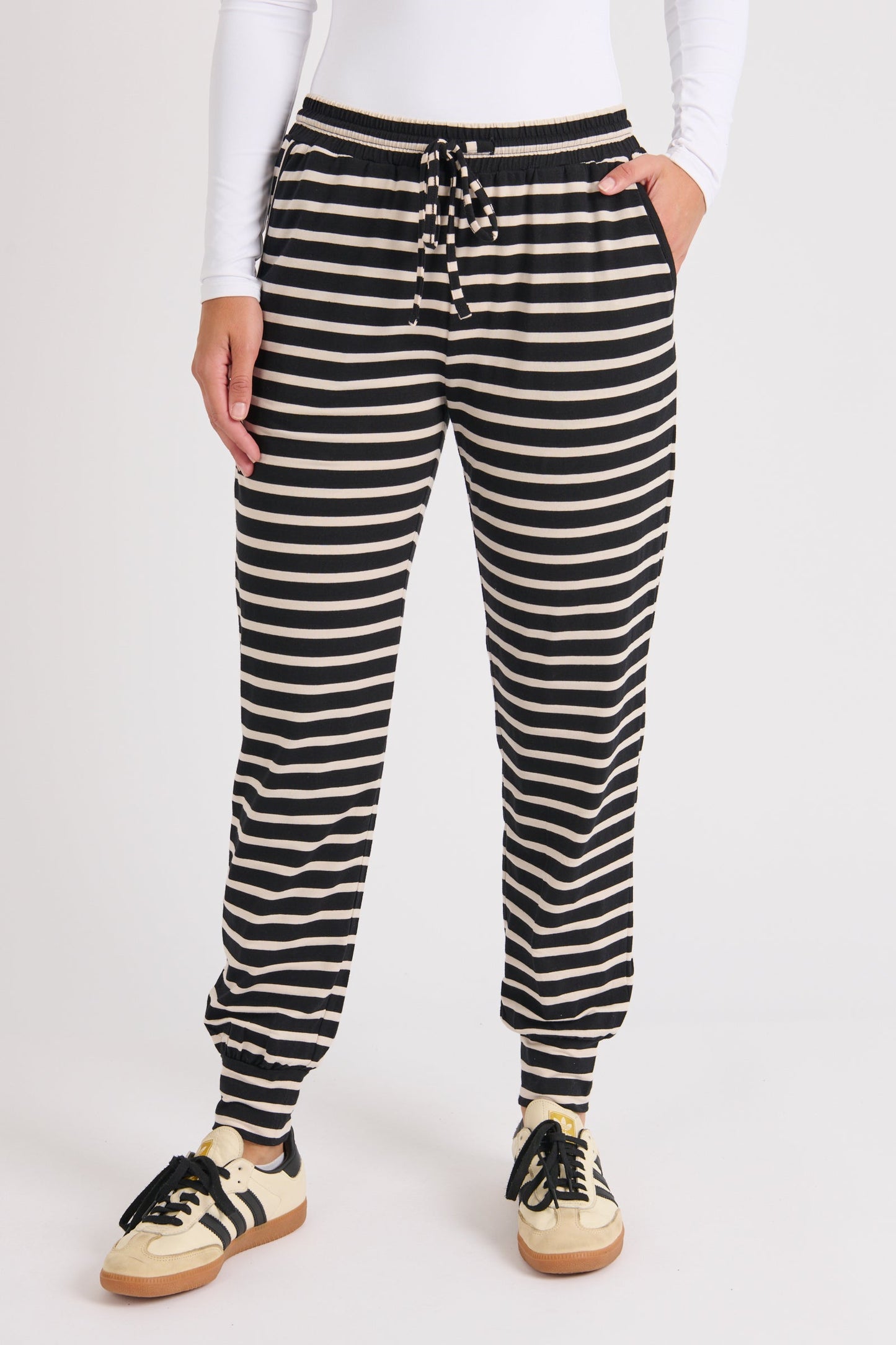 Everyday Pant - Beige Stripe