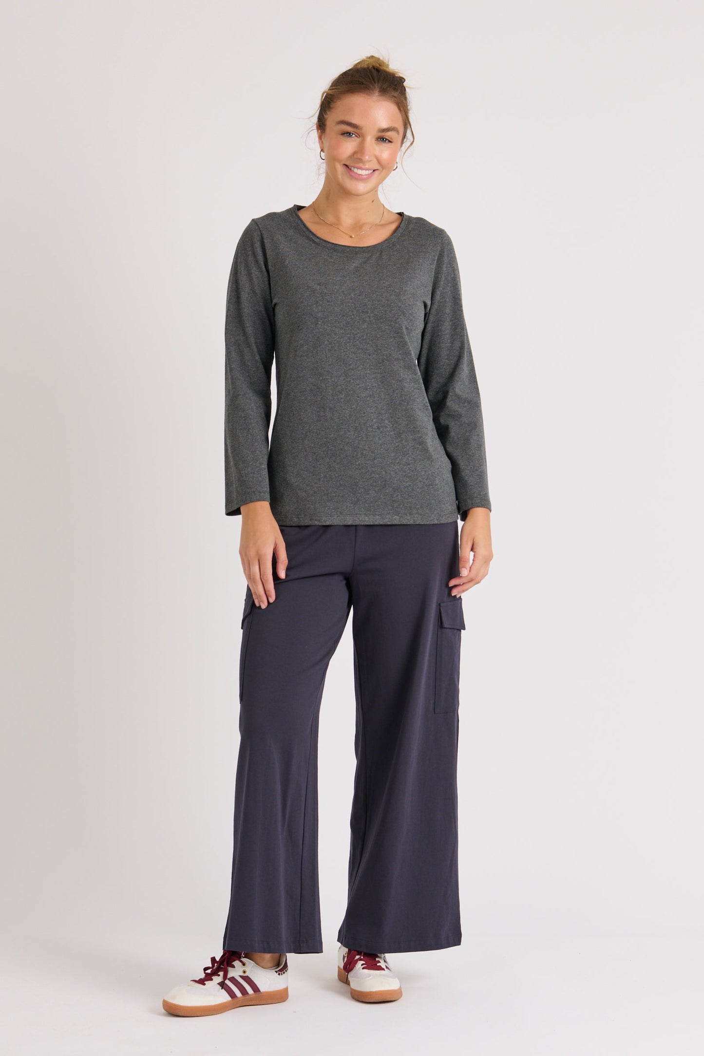 Scoop Neck Top - Black Marle