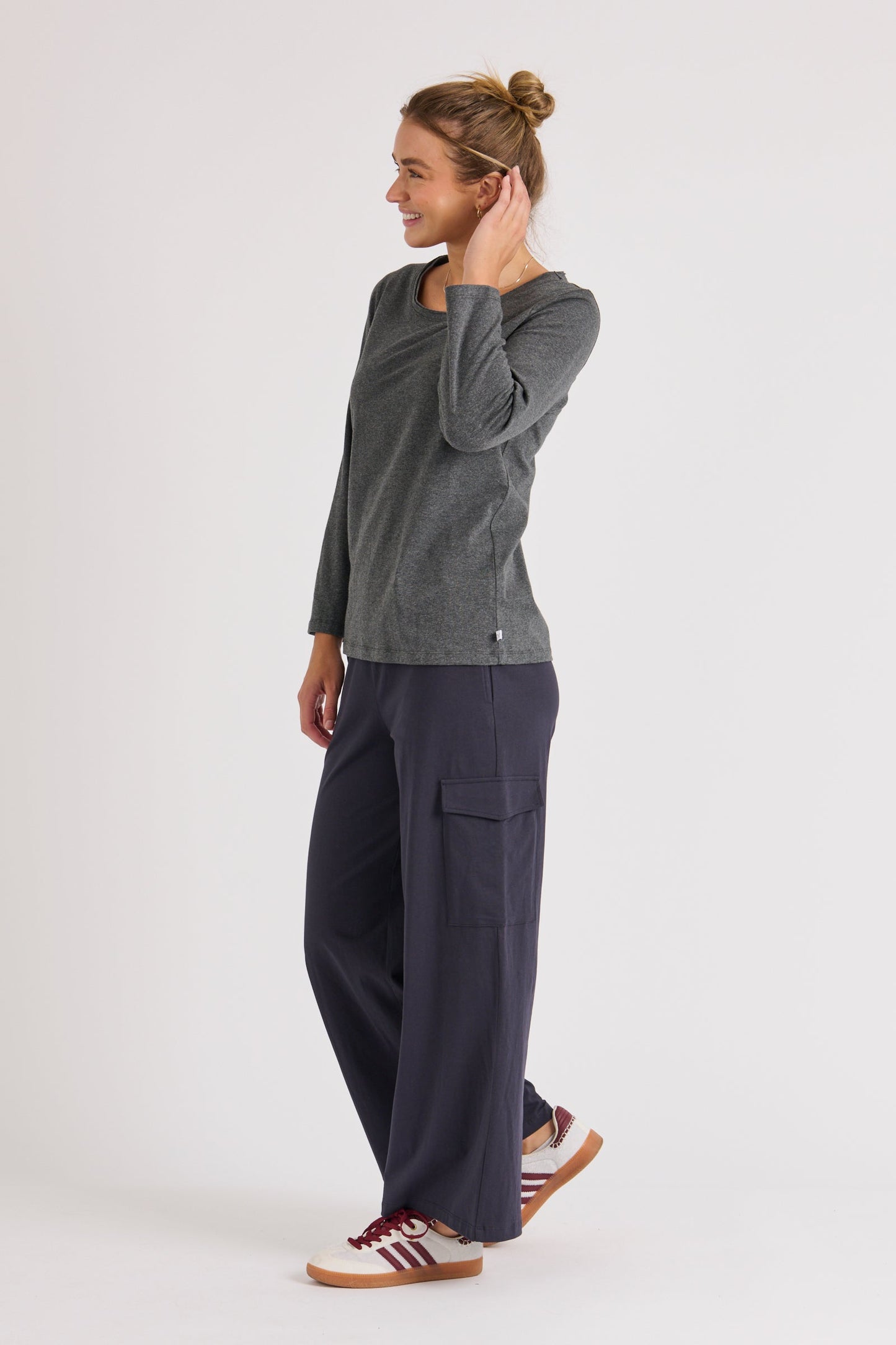 Scoop Neck Top - Black Marle