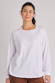 Collar Detail Long Sleeve Tee - White - Catani Clothing