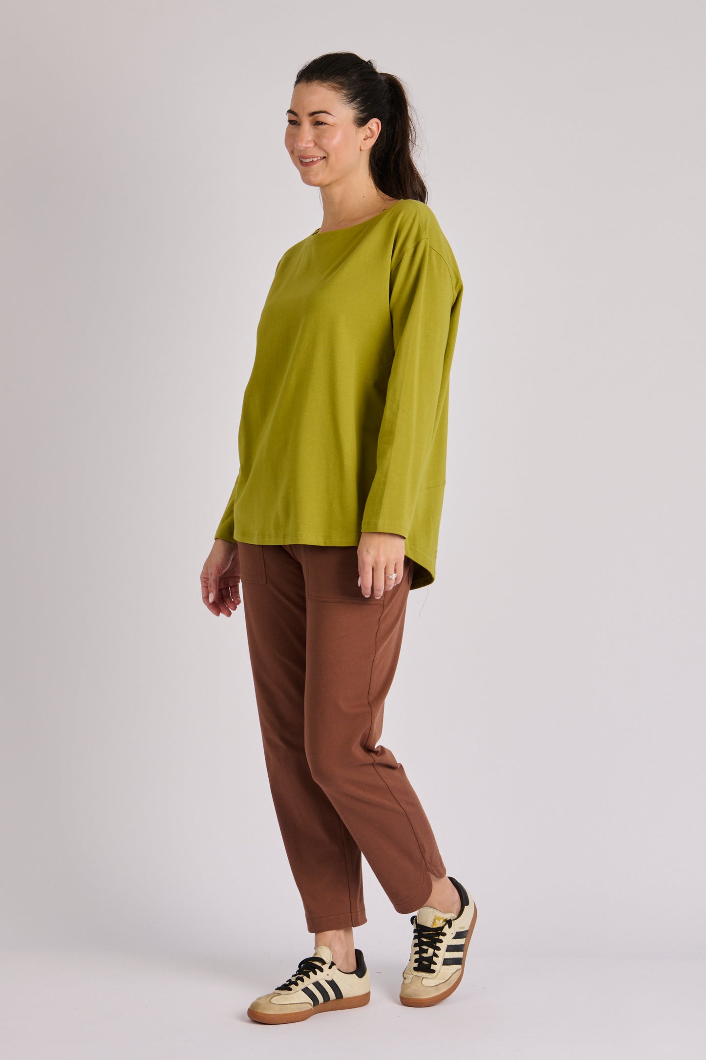 One Ten Willow Panel Back Top - Moss Green (view 3)