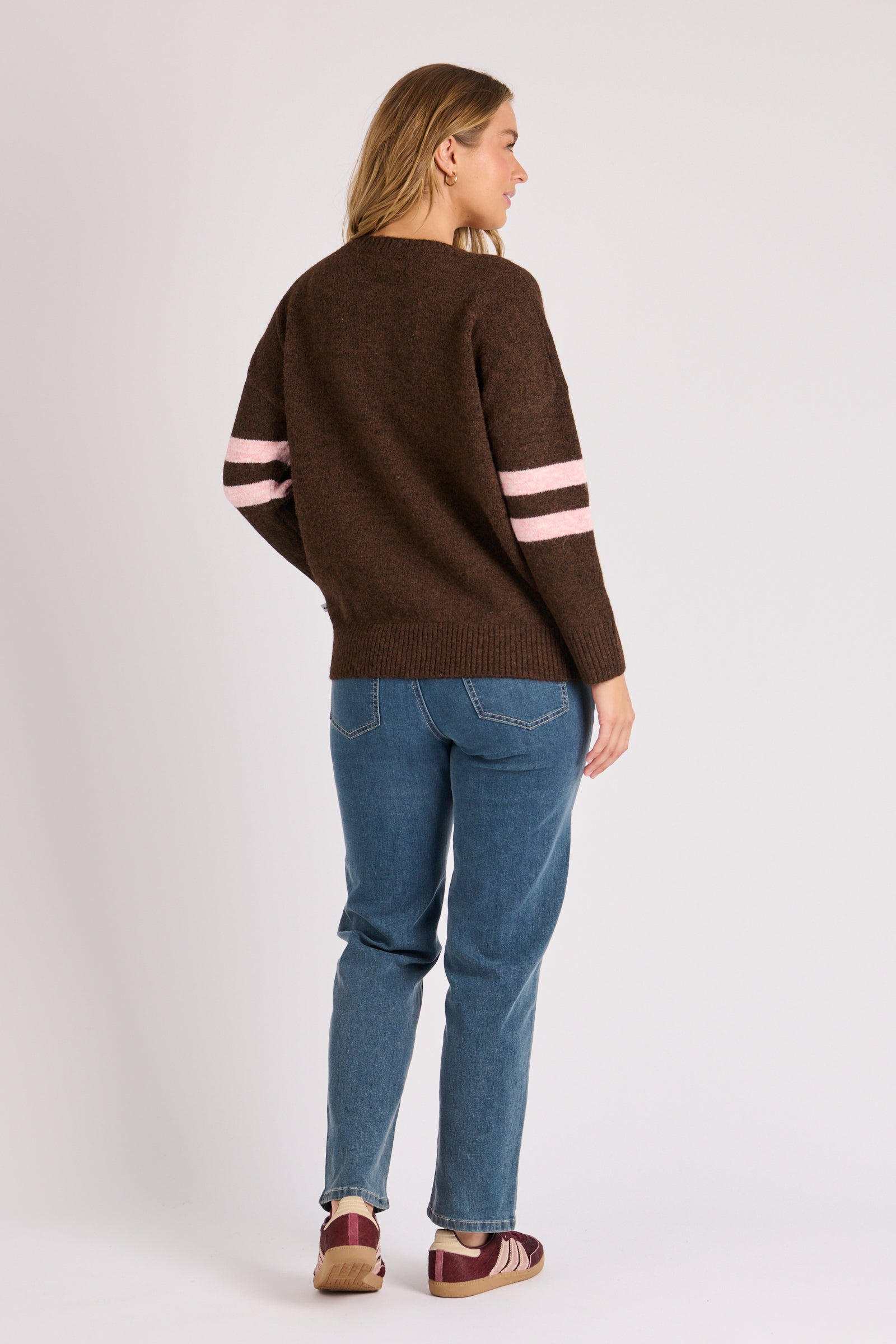 One Ten Willow Drop Shoulder Jumper Chocolate - back