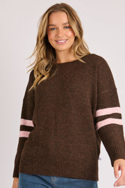 One Ten Willow Drop Shoulder Jumper Chocolate