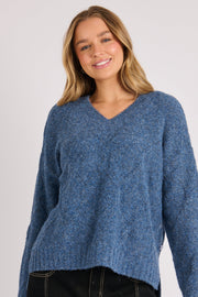 Step Hem Jumper - Dark Blue - Catani Clothing