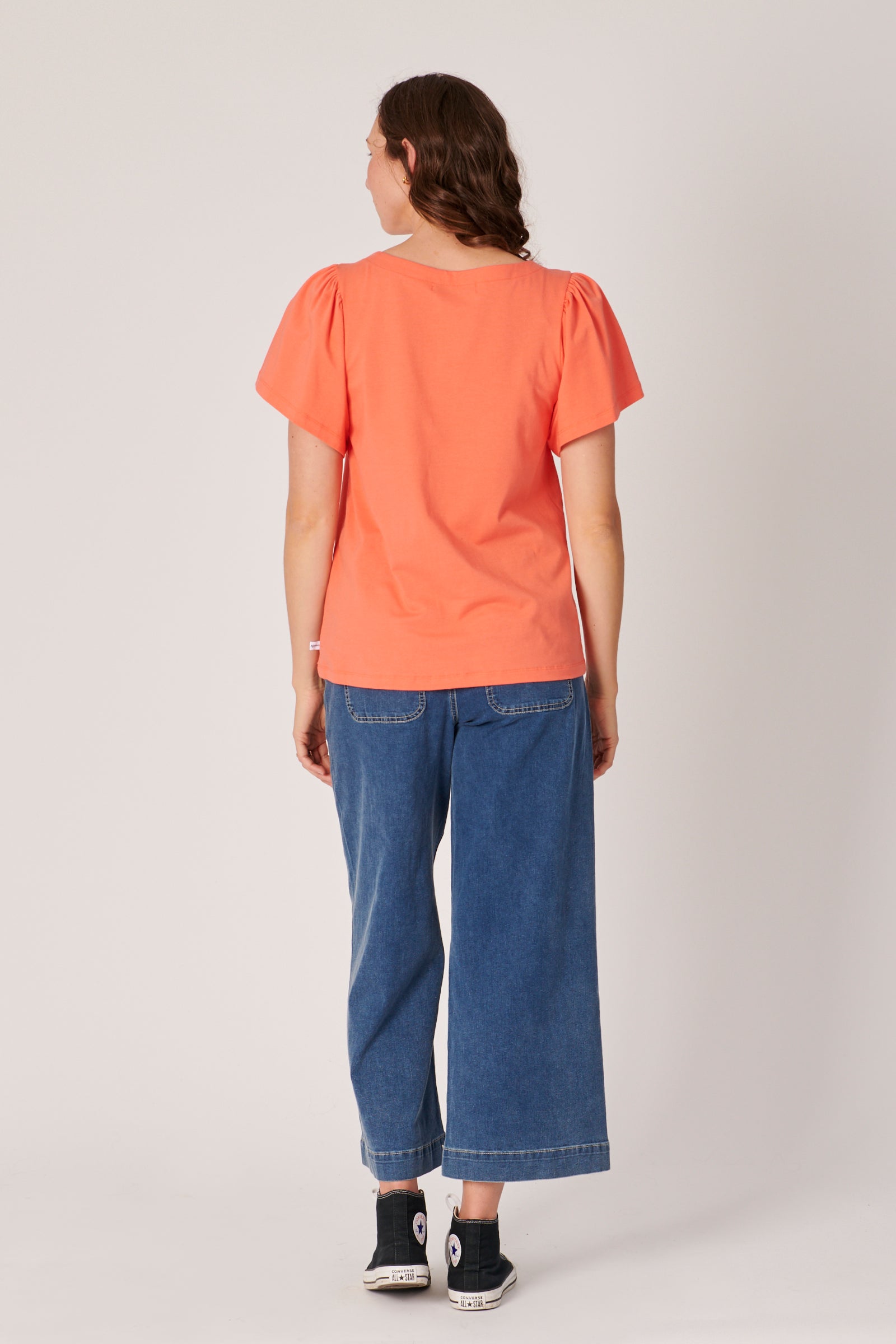 One Ten Willow Flutter Sleeve Tee - Coral (view 3)