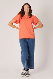 Flutter Sleeve Tee - Coral - Catani Clothing