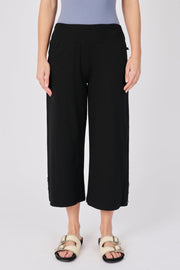 Shirred Waistband 3/4 Pant - Black - Catani Clothing