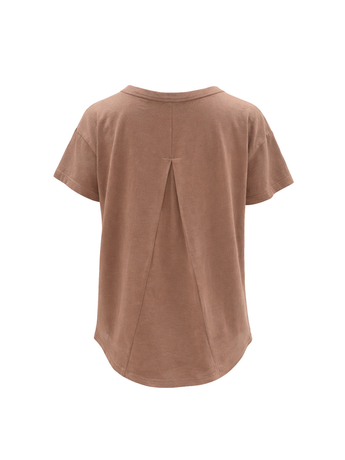 Pleat Back Tee - Coffee - Catani Clothing